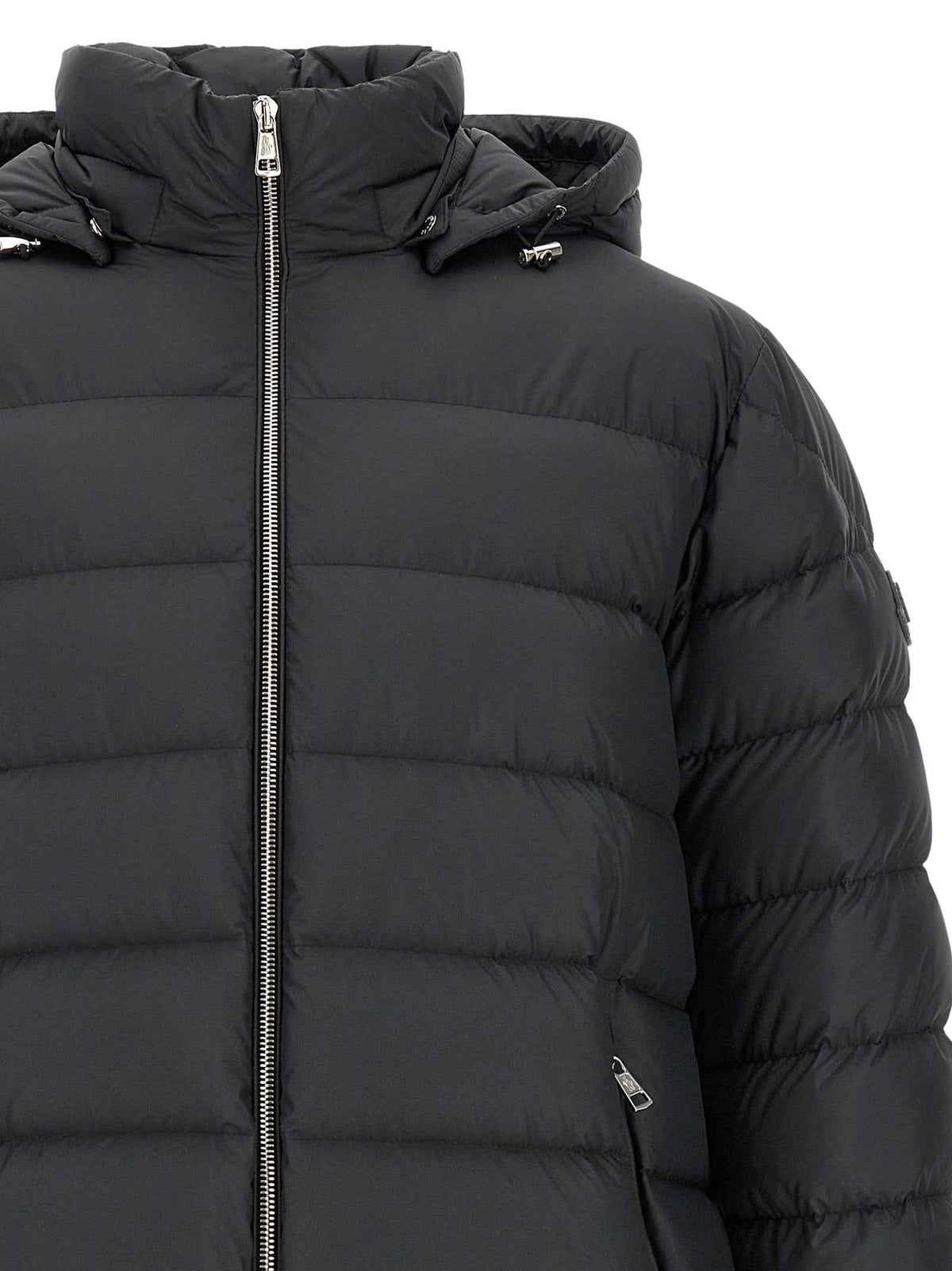 Black Polyester Full-Length Jacket