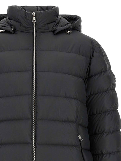 Black Polyester Full-Length Jacket