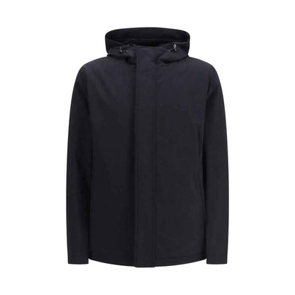 Black Polyester Full-Length Jacket