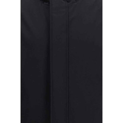 Black Polyester Full-Length Jacket