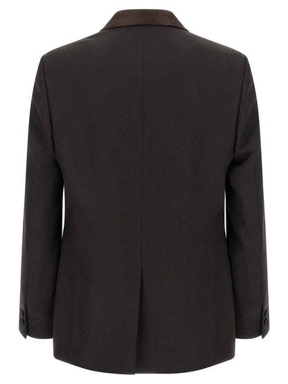 Brown Polyester Blazer