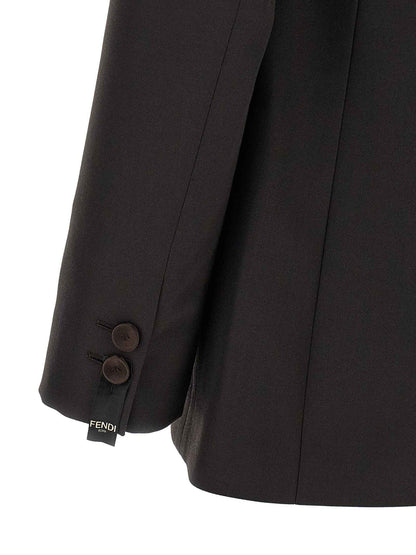 Brown Polyester Blazer