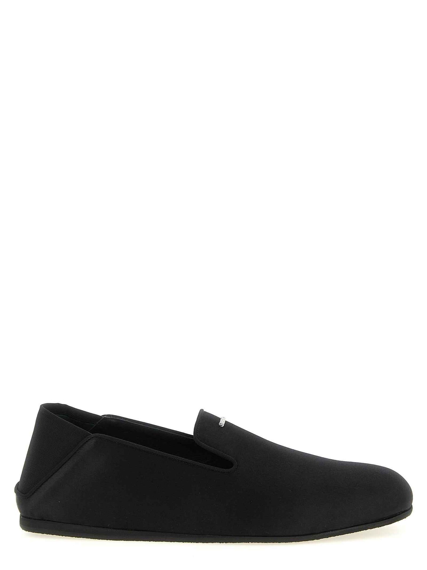 Black Viscose Slip-On Loafers