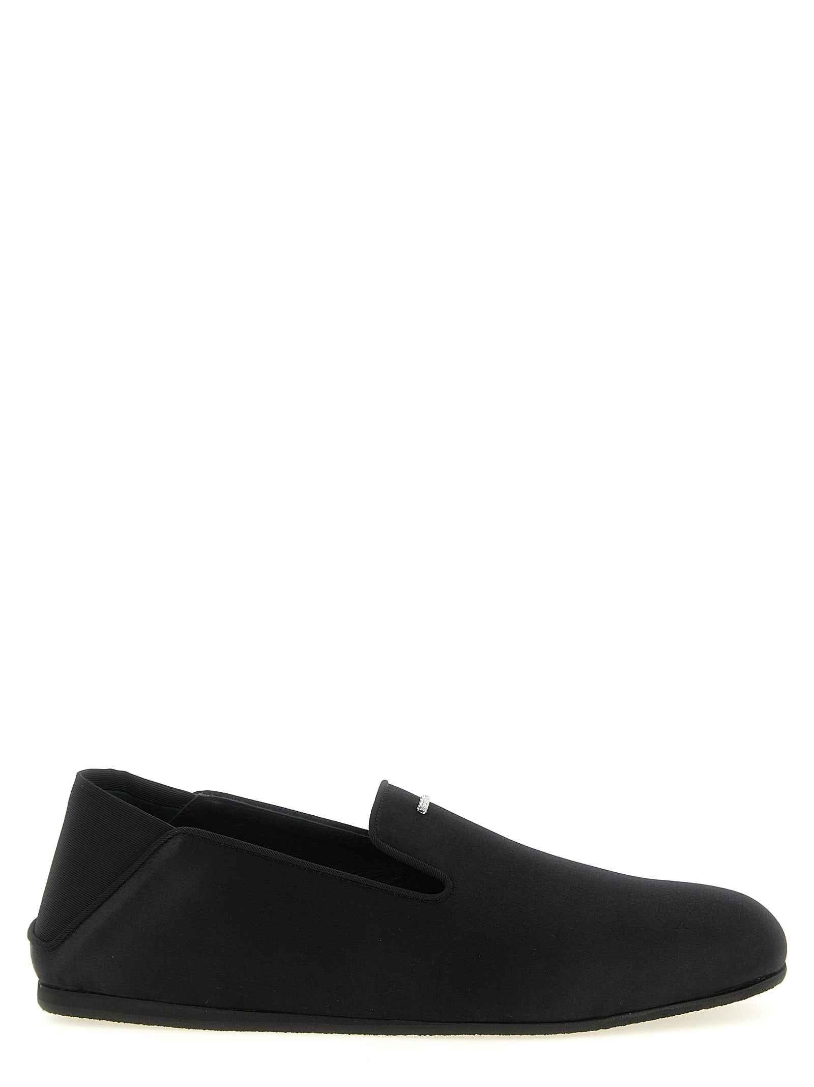 Black Viscose Slip-On Loafers
