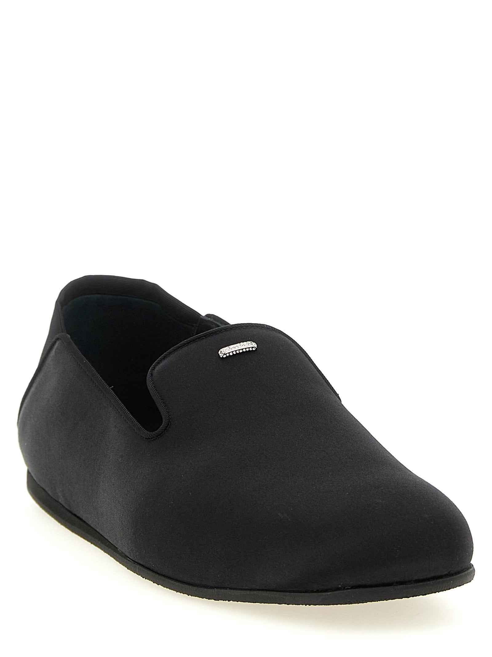Black Viscose Slip-On Loafers