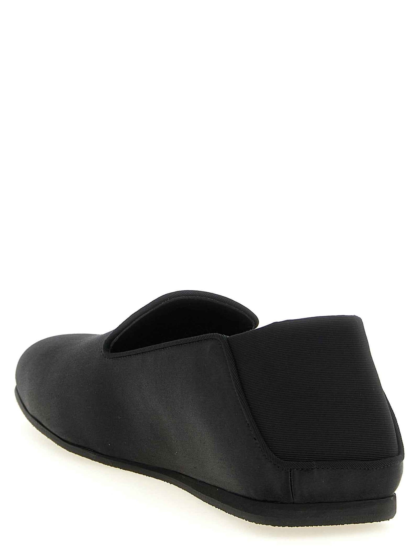 Black Viscose Slip-On Loafers