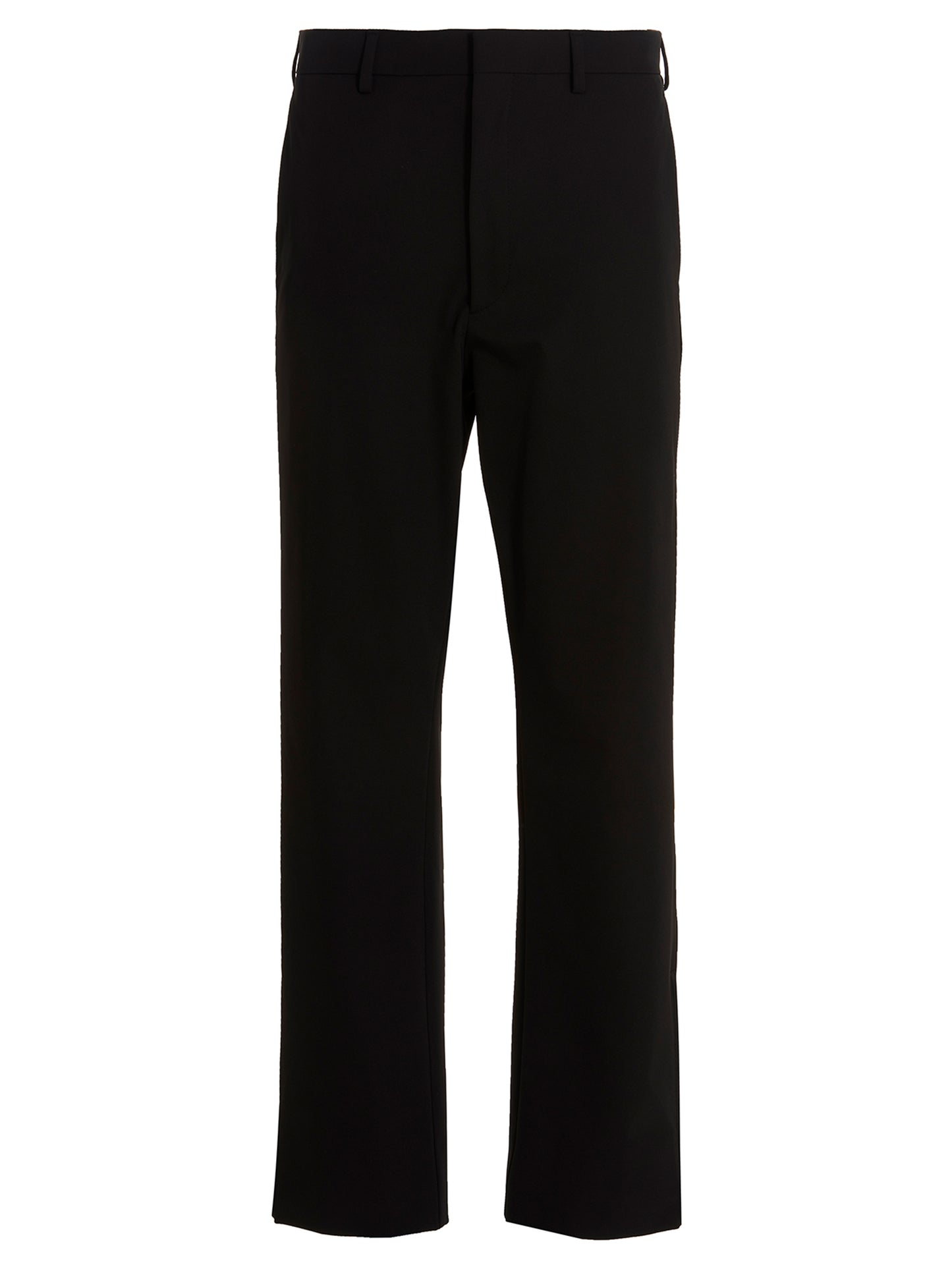 Black Polyester Casual Pants