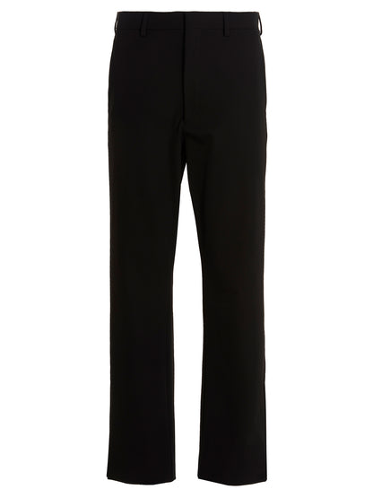 Black Polyester Casual Pants