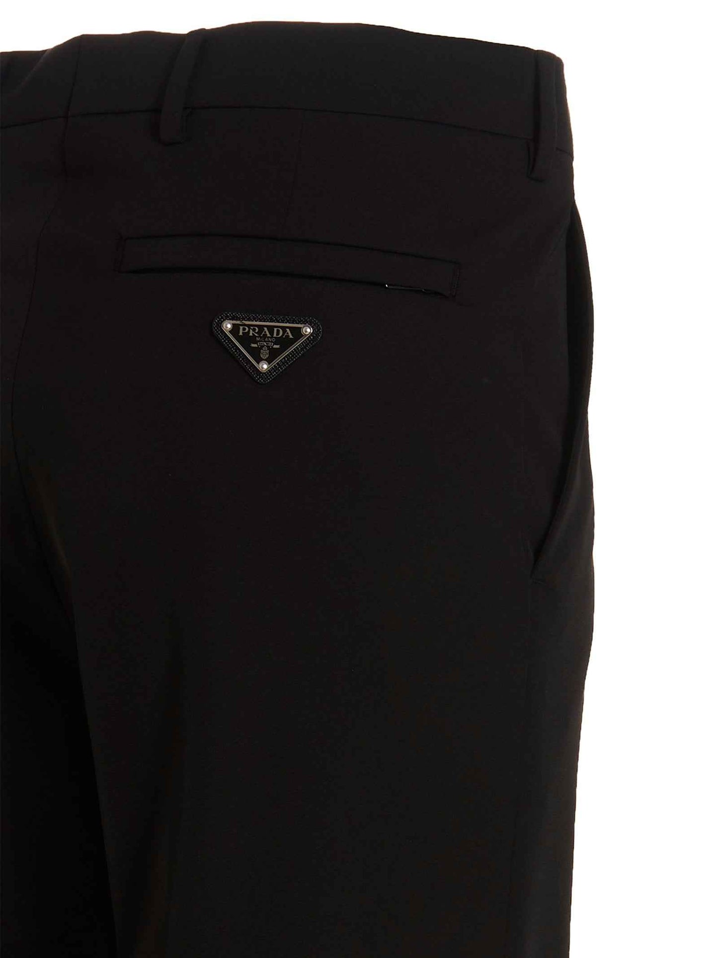 Black Polyester Casual Pants
