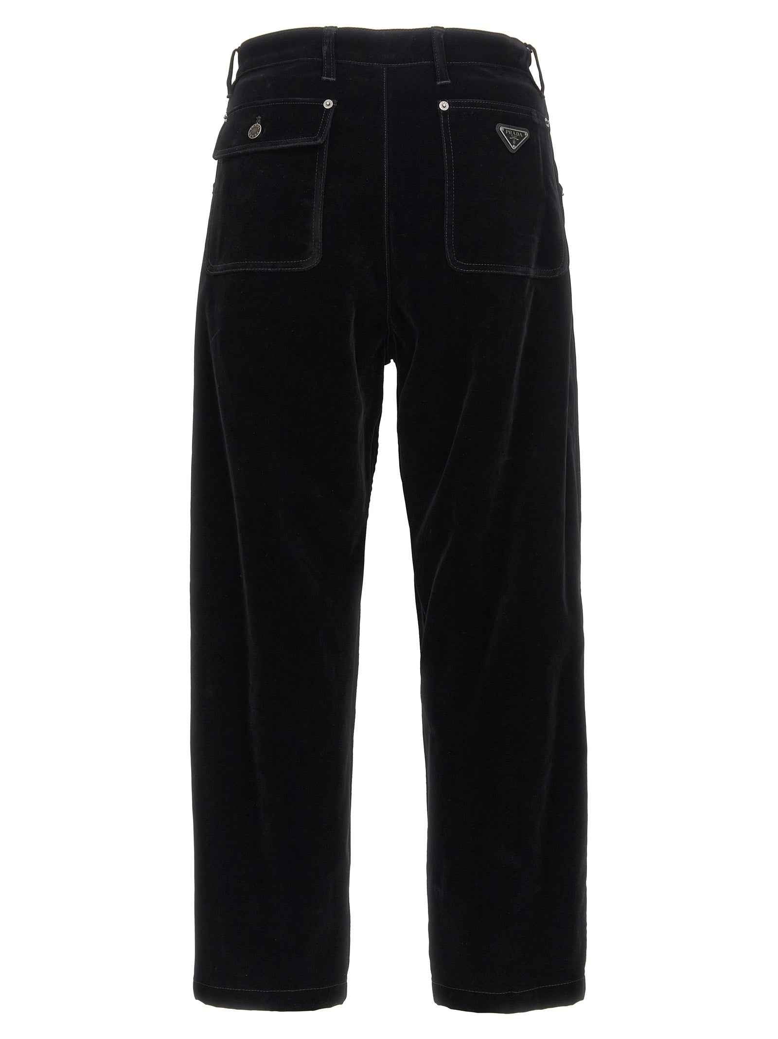 Black Cotton Casual Pants