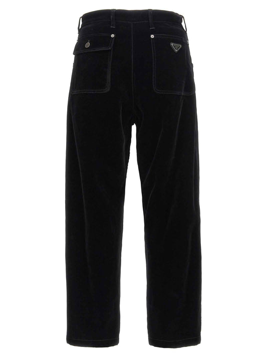 Black Cotton Casual Pants