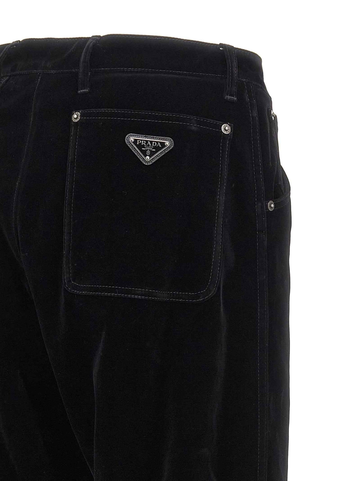 Black Cotton Casual Pants