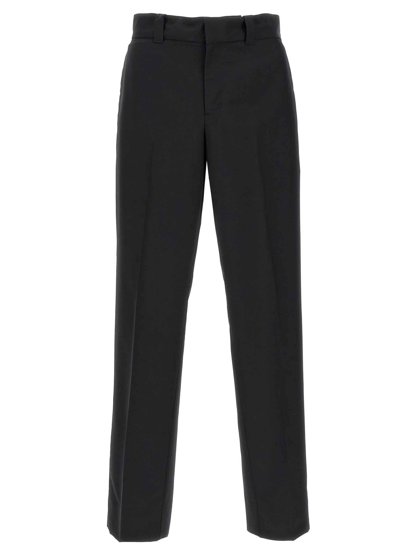 Black Virgin Wool Casual Pants