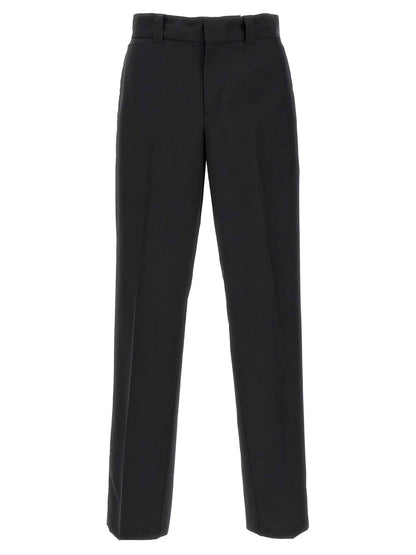 Black Virgin Wool Casual Pants
