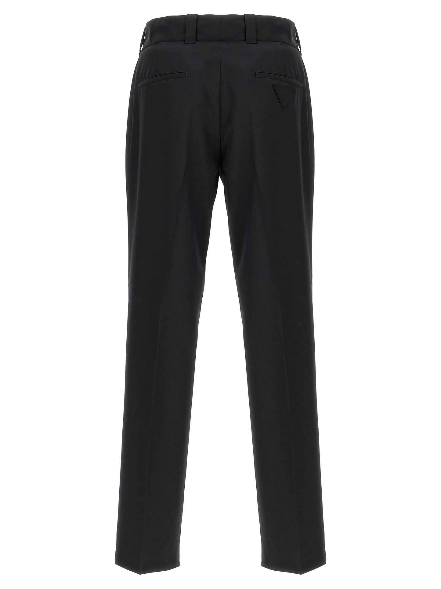 Black Virgin Wool Casual Pants