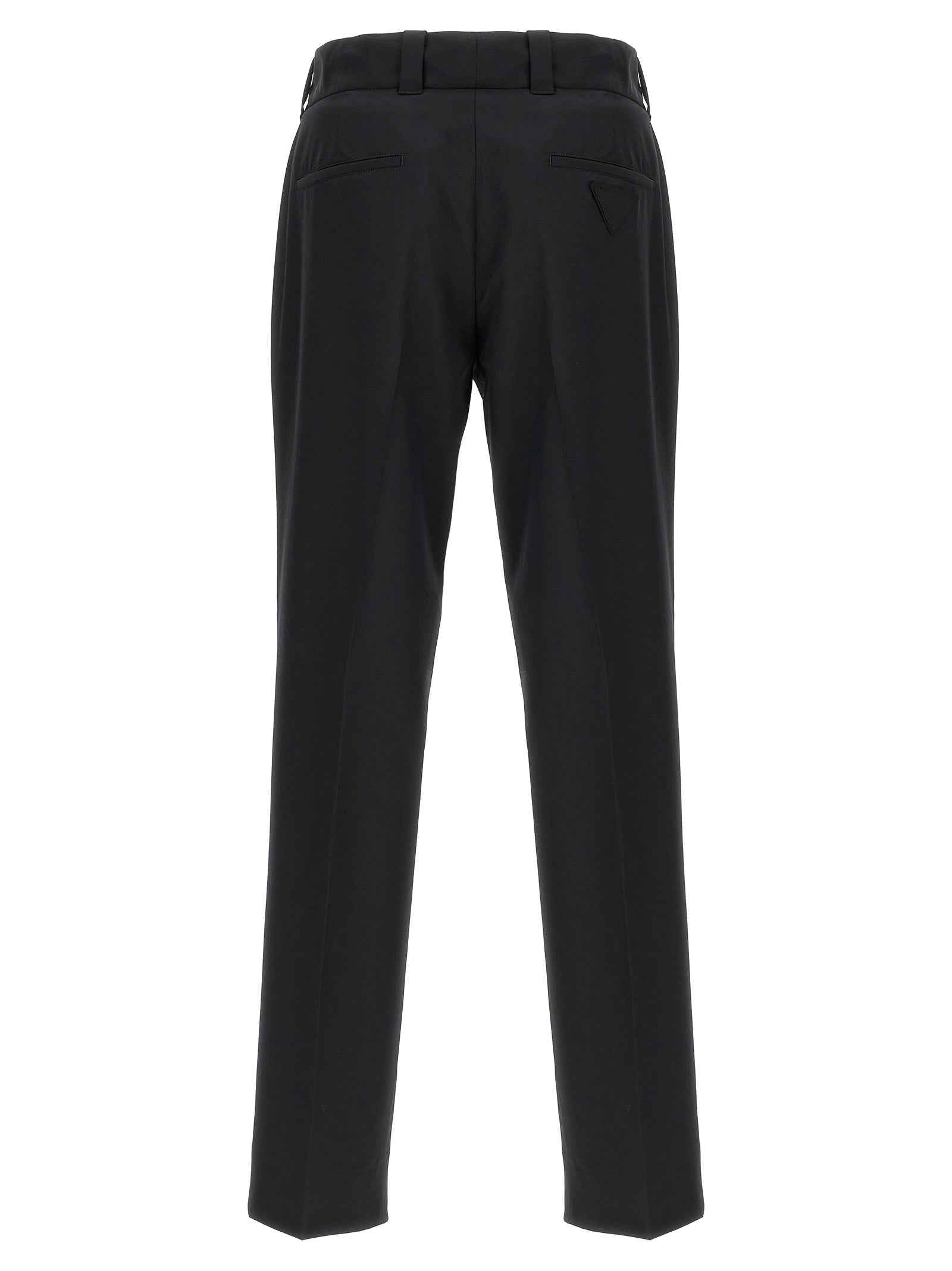 Black Virgin Wool Casual Pants