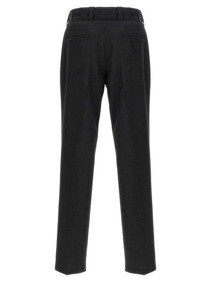 Black Virgin Wool Casual Pants