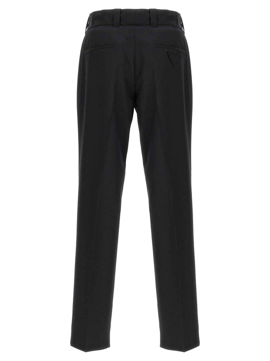Black Virgin Wool Casual Pants