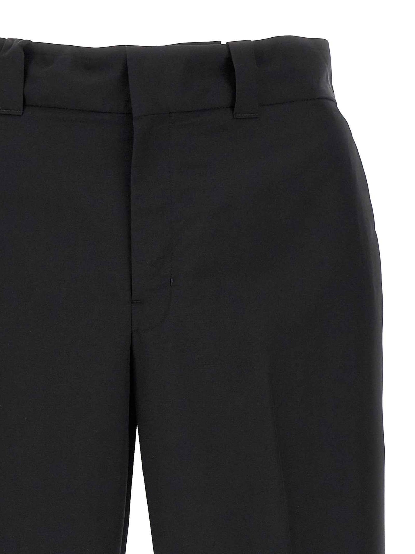 Black Virgin Wool Casual Pants