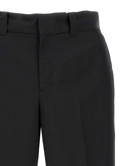 Black Virgin Wool Casual Pants
