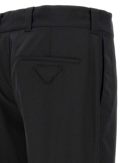 Black Virgin Wool Casual Pants