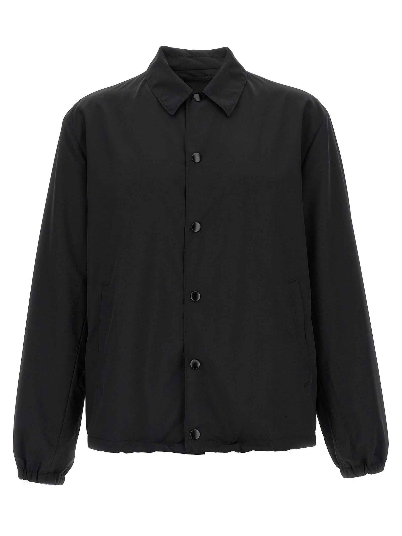 Black Virgin Wool Full-Length Jacket