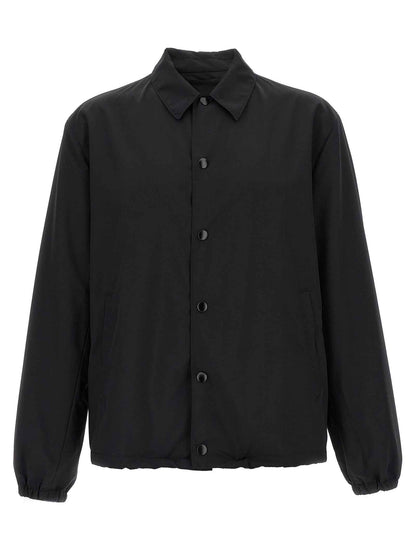 Black Virgin Wool Full-Length Jacket