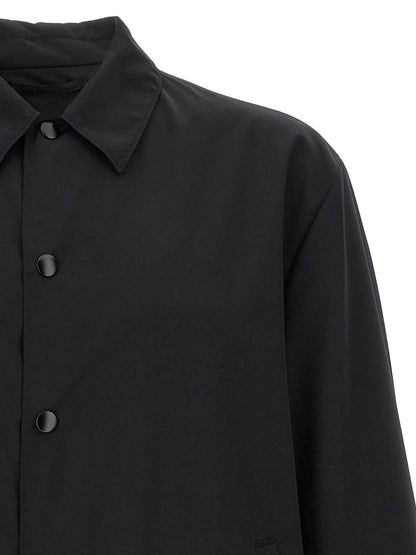 Black Virgin Wool Full-Length Jacket