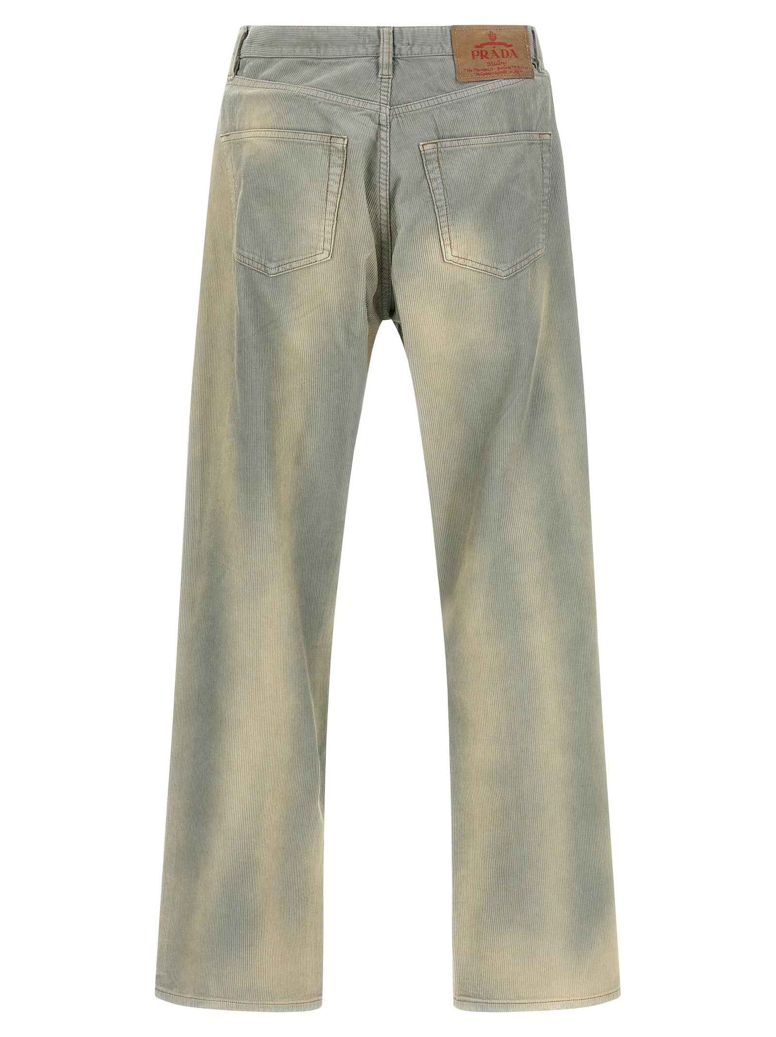 Blue Cotton Casual Pants