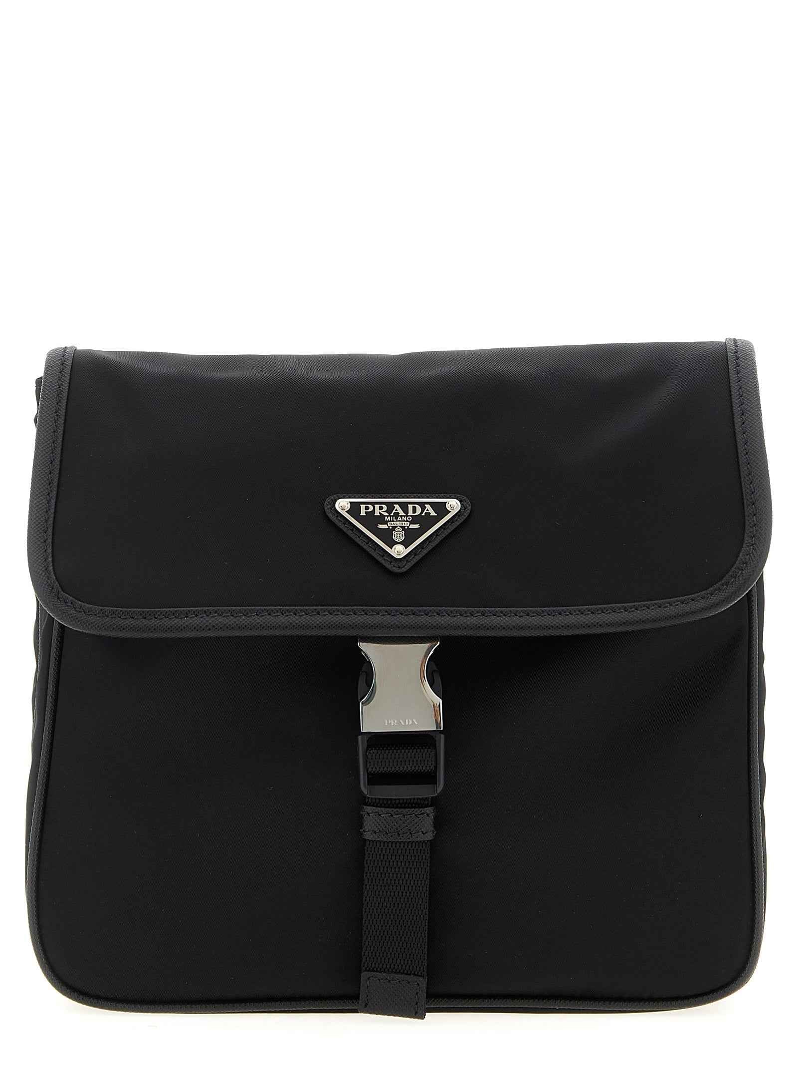 Black Recycled Polyamide Crossbody Bag