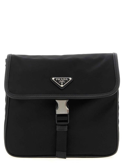 Black Recycled Polyamide Crossbody Bag