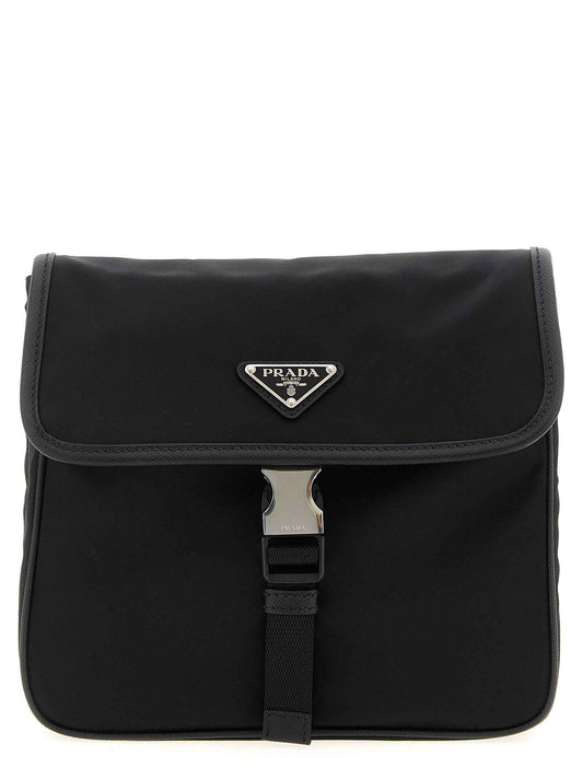 Black Recycled Polyamide Crossbody Bag