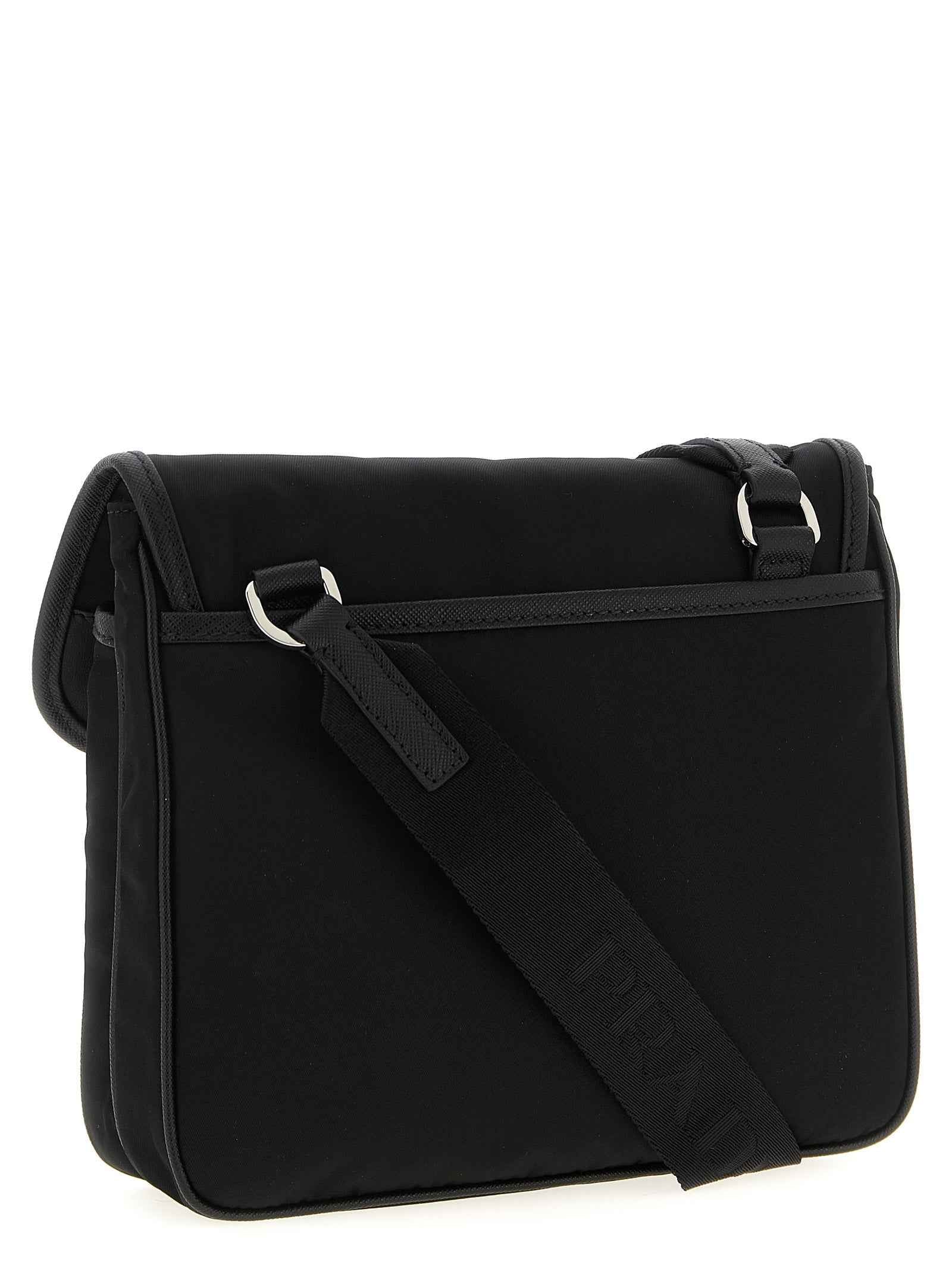 Black Recycled Polyamide Crossbody Bag