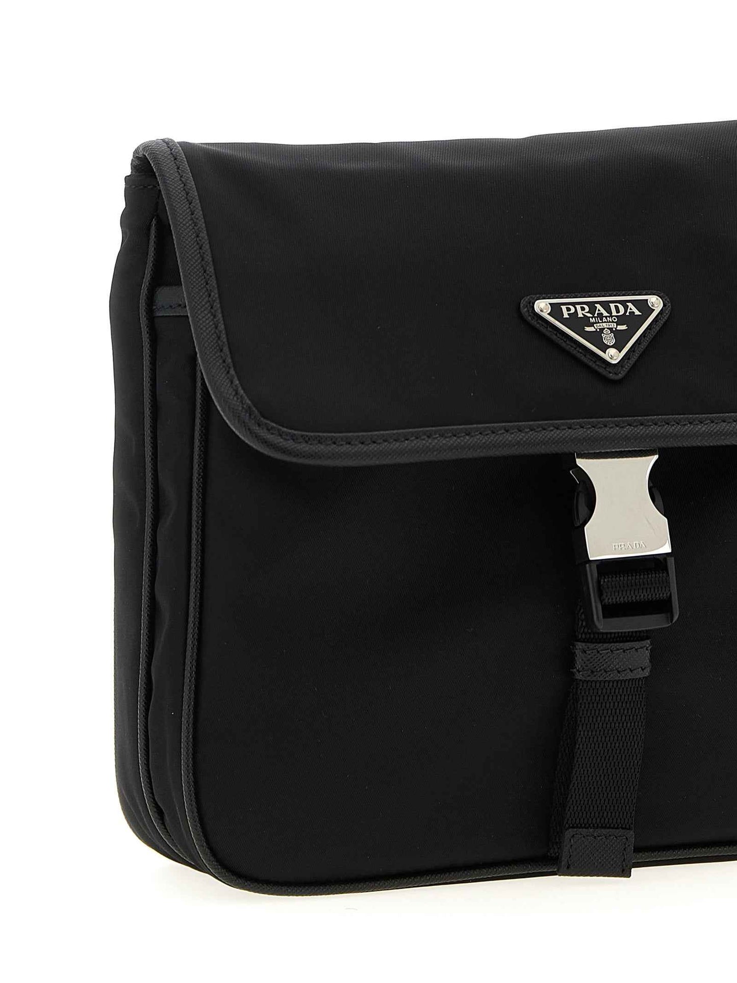 Black Recycled Polyamide Crossbody Bag