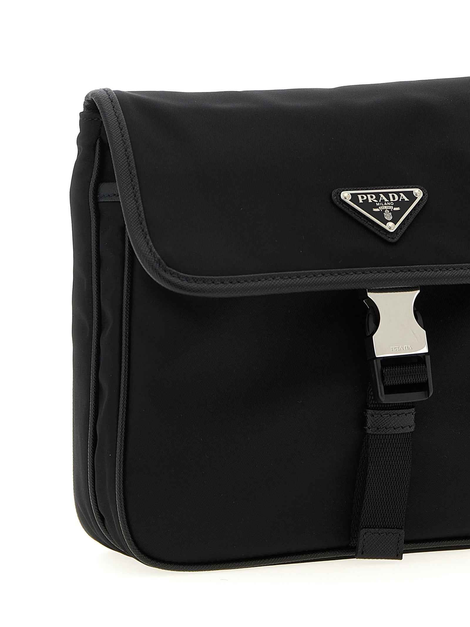 Black Recycled Polyamide Crossbody Bag