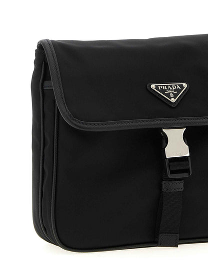 Black Recycled Polyamide Crossbody Bag