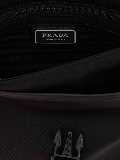 Black Recycled Polyamide Crossbody Bag