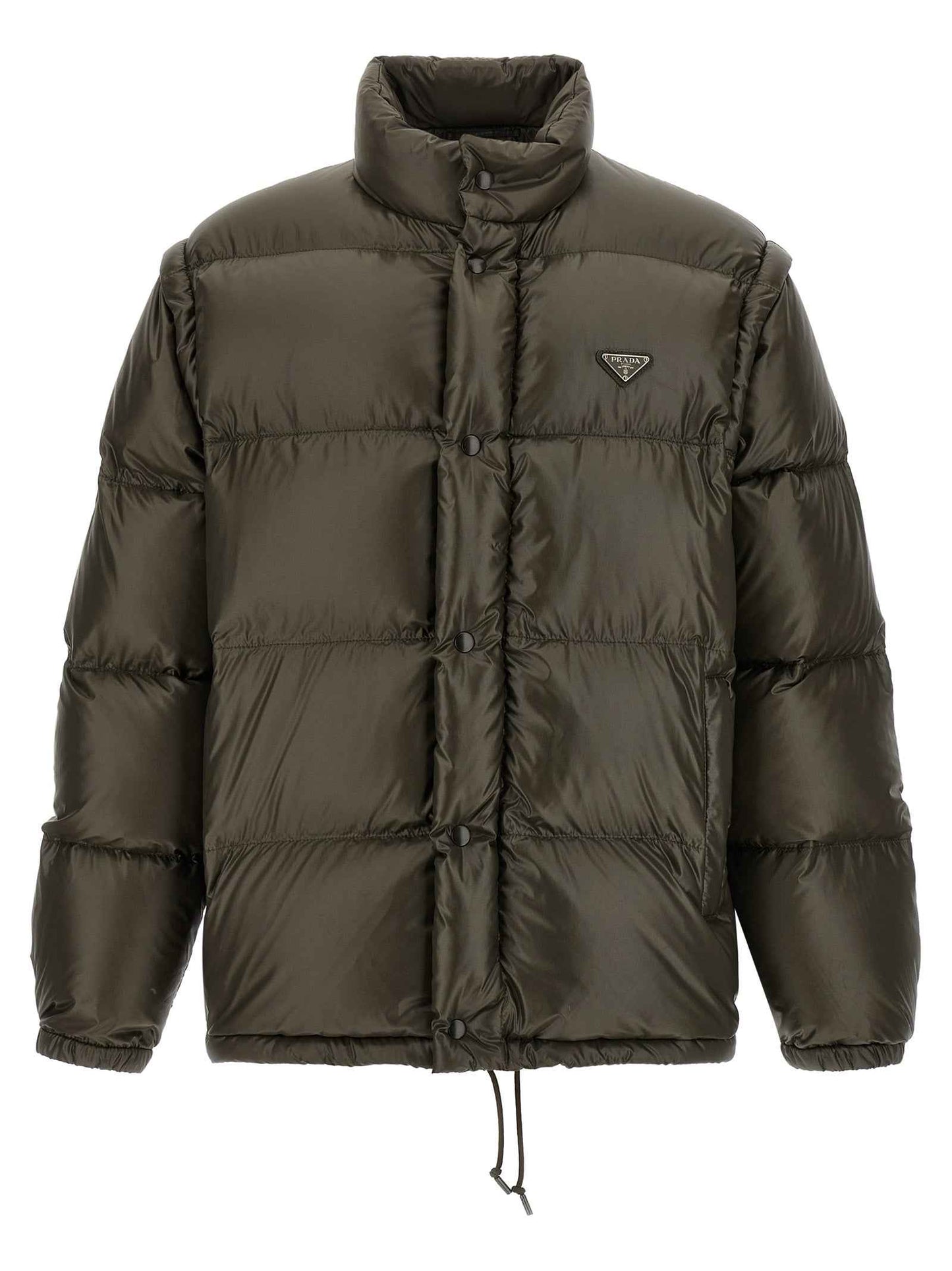 Gray Recycled Polyamide Full-Length Jacket