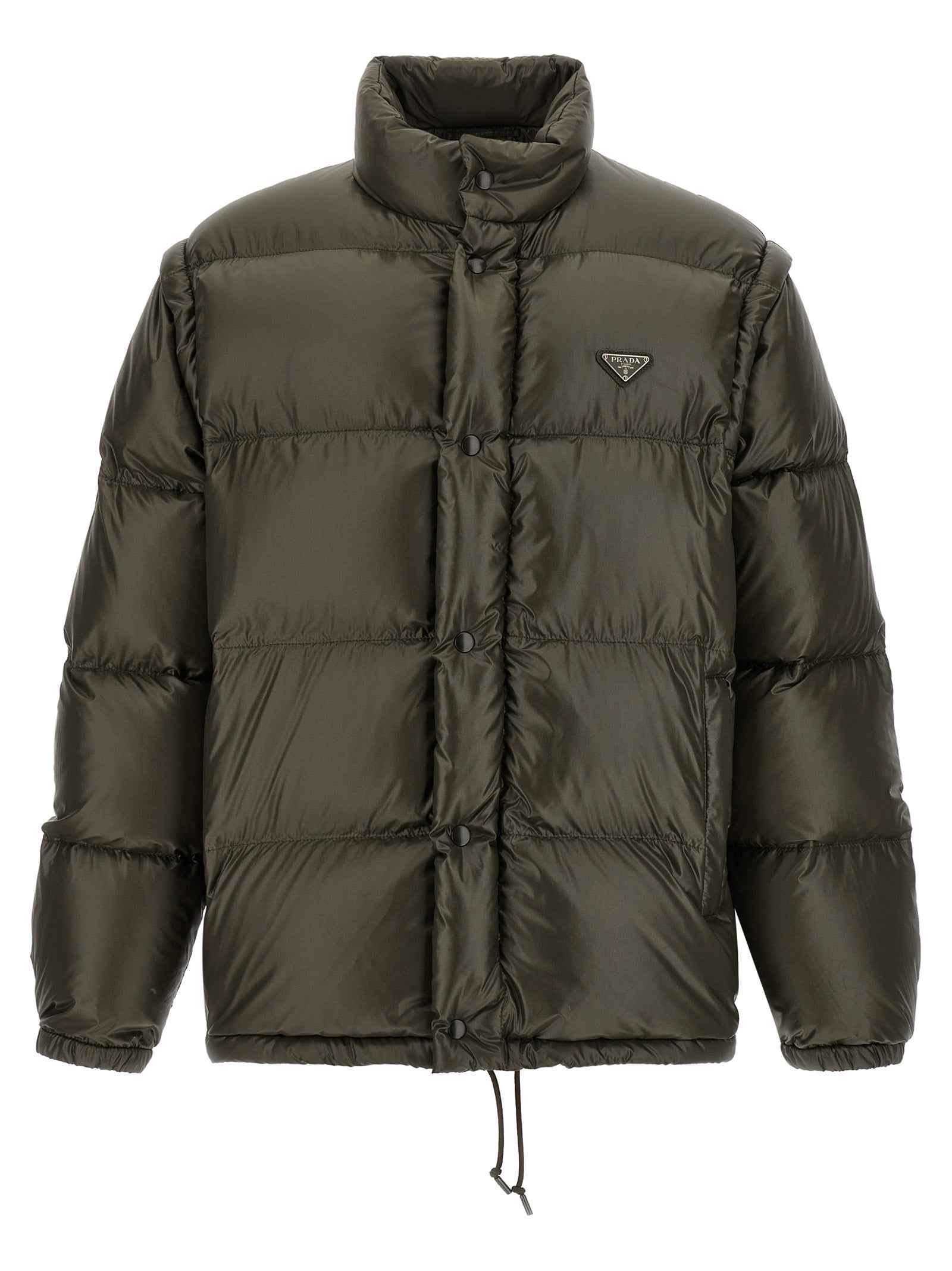 Gray Recycled Polyamide Full-Length Jacket