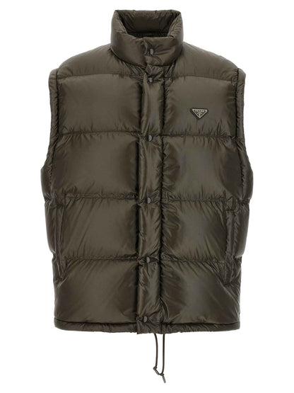 Gray Recycled Polyamide Full-Length Jacket