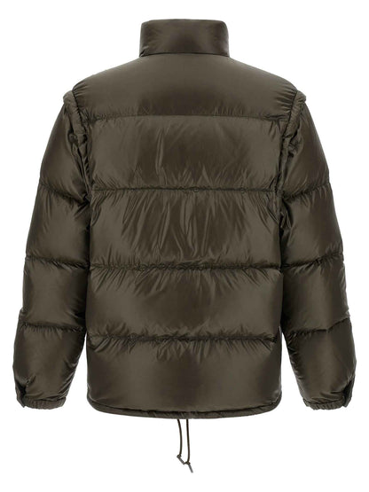 Gray Recycled Polyamide Full-Length Jacket