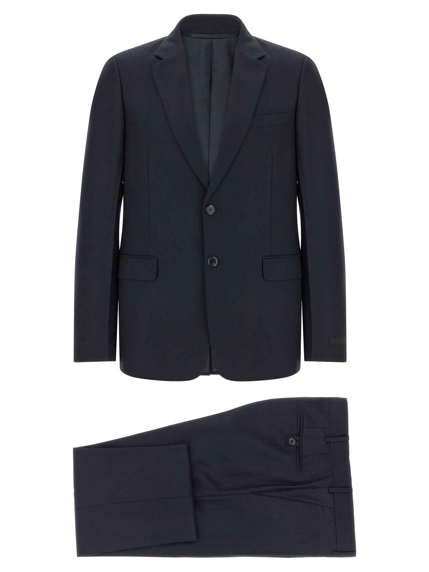 Blue Virgin Wool Two-Piece Suit