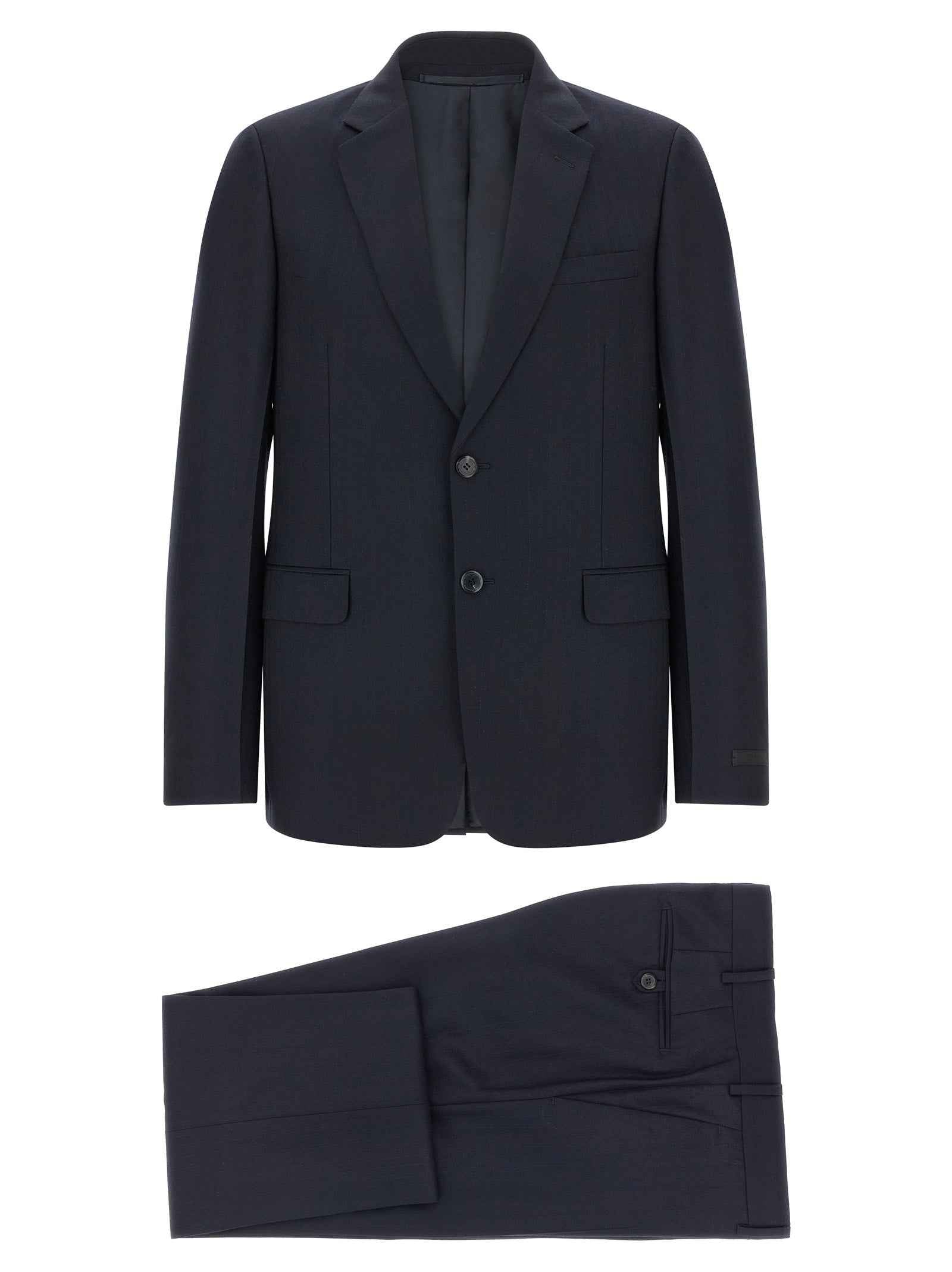 Blue Virgin Wool Two-Piece Suit