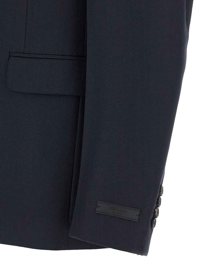 Blue Virgin Wool Two-Piece Suit