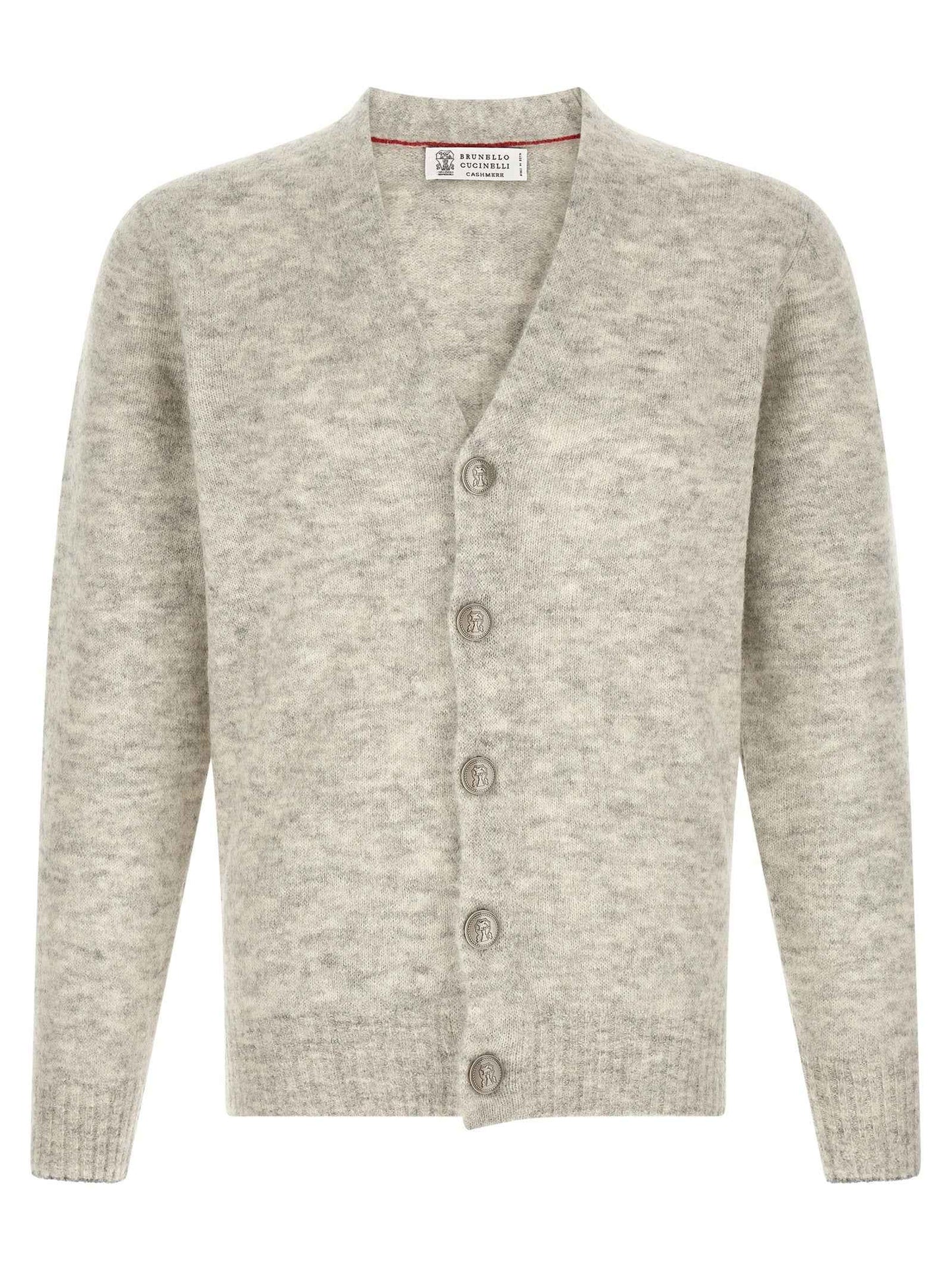 Gray Alpaca Leather Cardigan