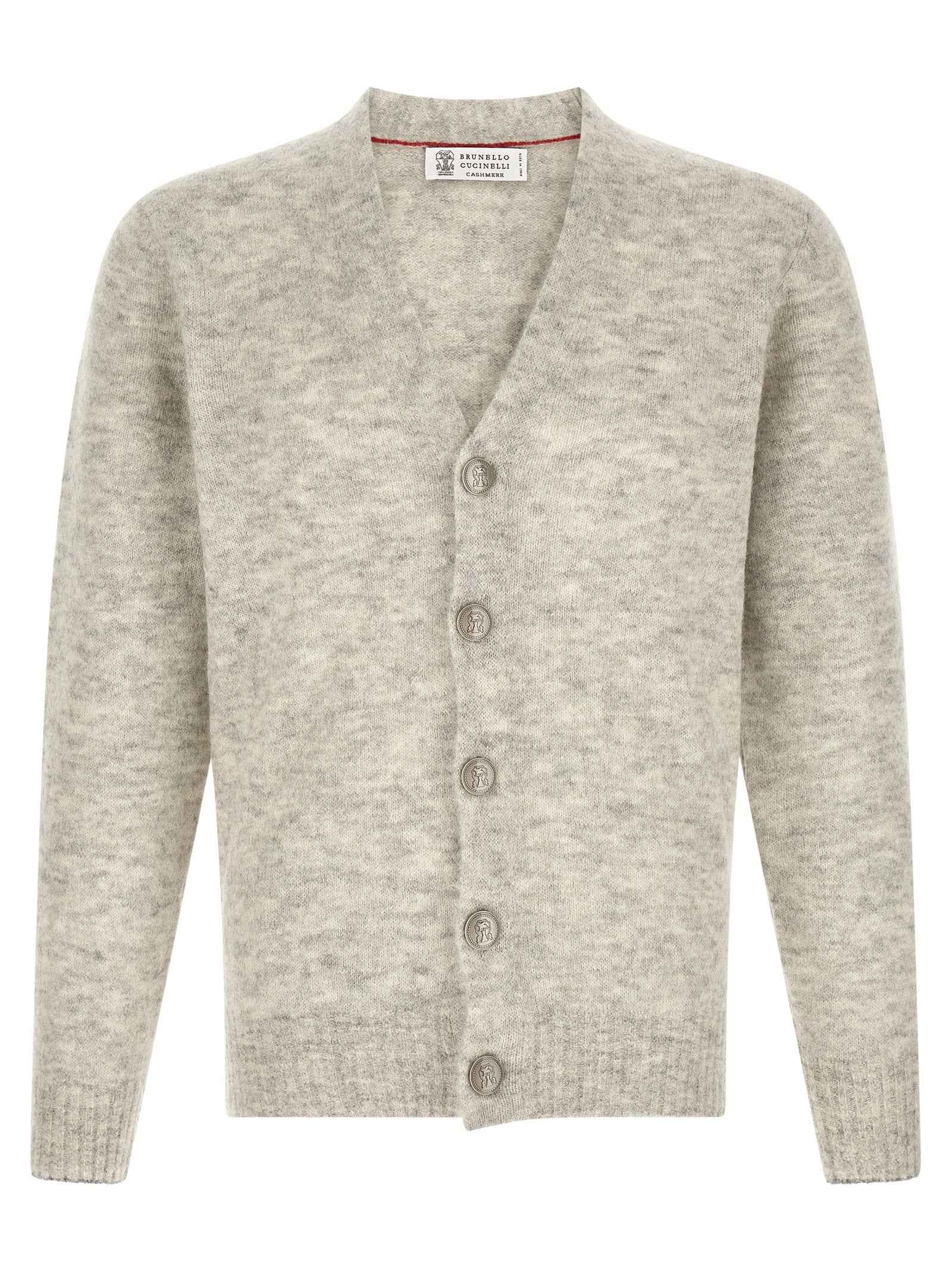 Gray Alpaca Leather Cardigan