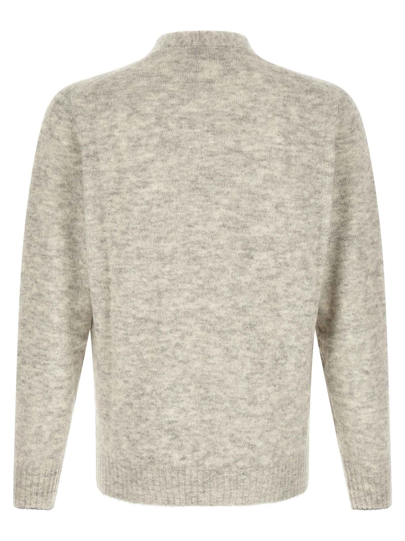 Gray Alpaca Leather Cardigan