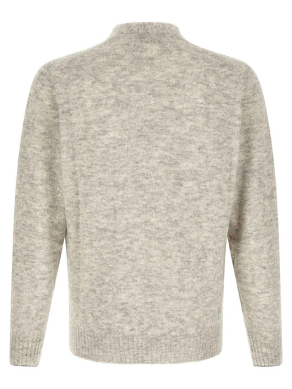 Gray Alpaca Leather Cardigan