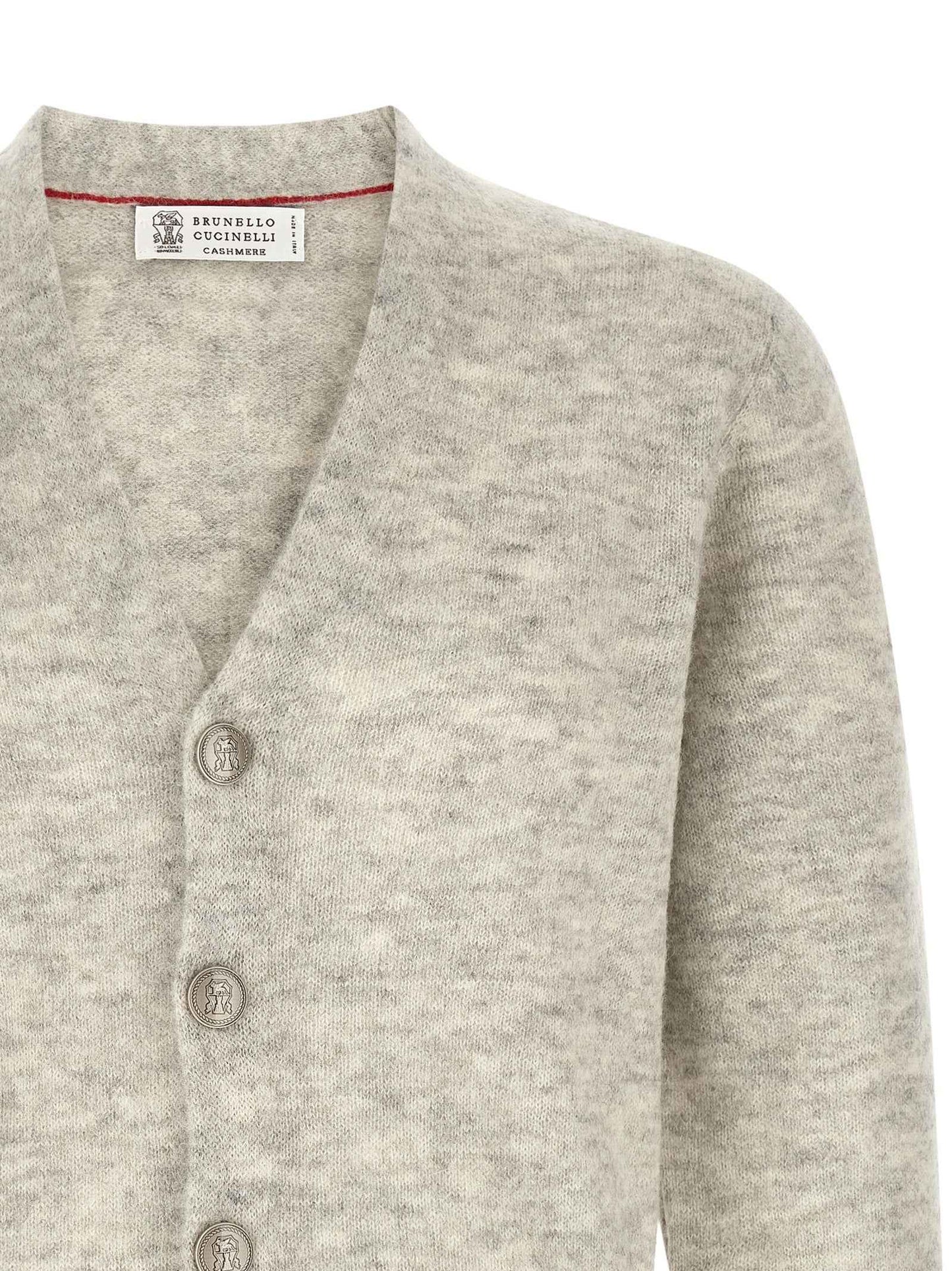 Gray Alpaca Leather Cardigan
