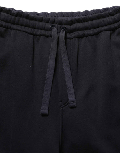 Dark Blue Relaxed Wide Leg Men Jogger Pants